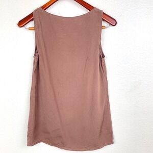 Womens Tank Sz S Silk Italy Classic Quiet Luxury Basic Timeless Brown Minimalist